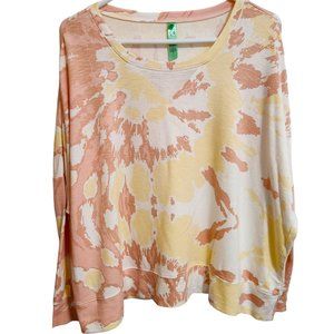 NEW Honeydew Ultra Soft Lightweight Oversized Sweatshirt Mauve Ivory Yellow M /L